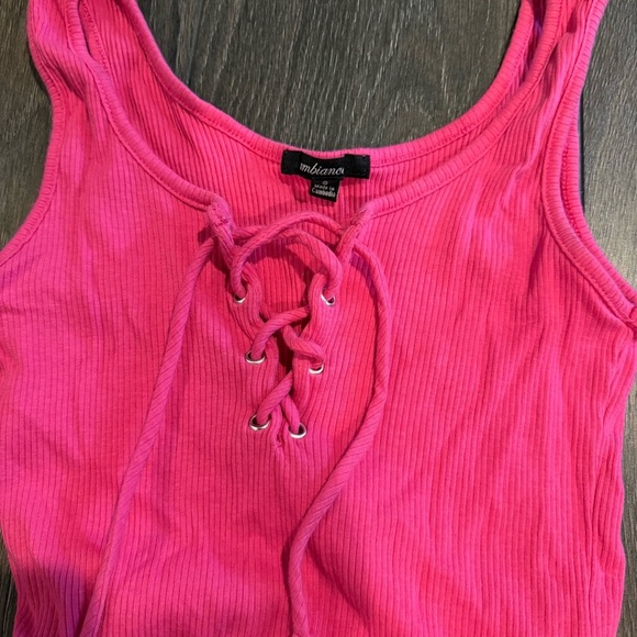 Vibrant Pink Lace-Up bodysuit - Picture 2 of 2